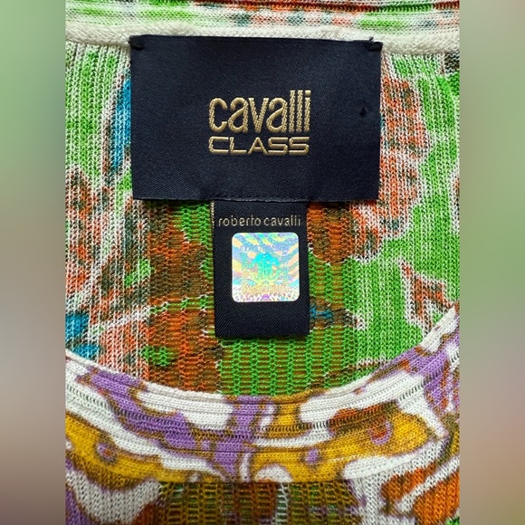 Roberto Cavalli Class Multicoloured Viscosa Knit T-Shirt Dress Size US 2 - Picture 9 of 11